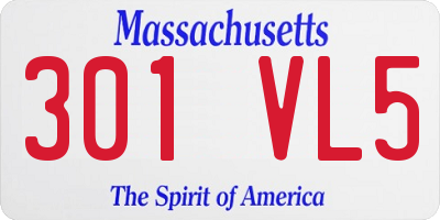 MA license plate 301VL5