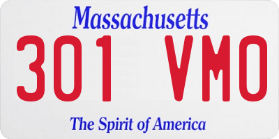 MA license plate 301VM0