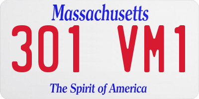 MA license plate 301VM1