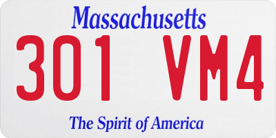 MA license plate 301VM4