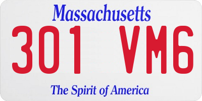 MA license plate 301VM6