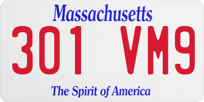 MA license plate 301VM9