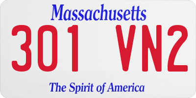 MA license plate 301VN2