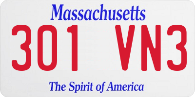 MA license plate 301VN3