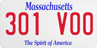 MA license plate 301VO0