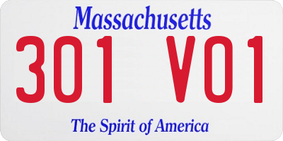 MA license plate 301VO1