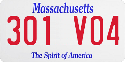 MA license plate 301VO4