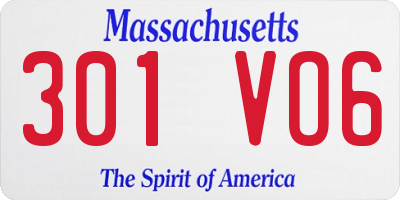 MA license plate 301VO6