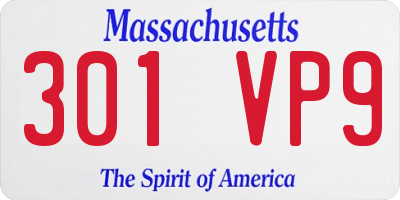 MA license plate 301VP9