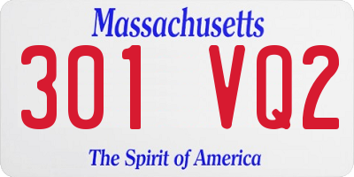 MA license plate 301VQ2