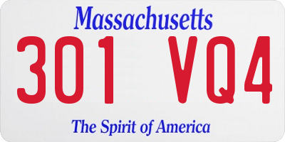 MA license plate 301VQ4