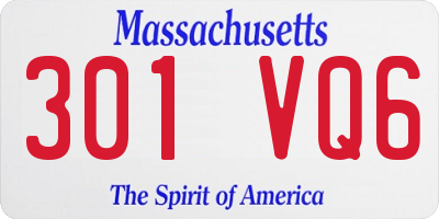 MA license plate 301VQ6