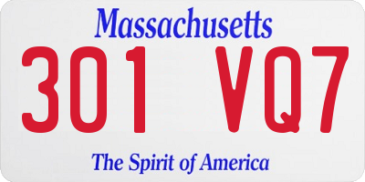MA license plate 301VQ7