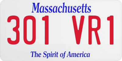 MA license plate 301VR1