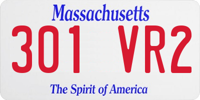 MA license plate 301VR2
