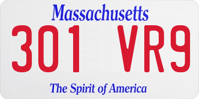 MA license plate 301VR9