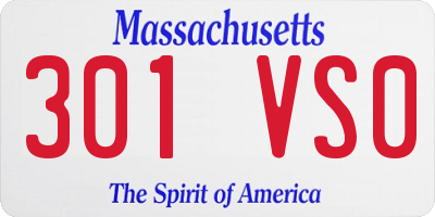 MA license plate 301VS0