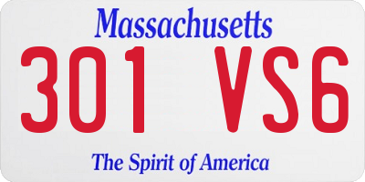 MA license plate 301VS6