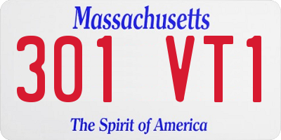 MA license plate 301VT1