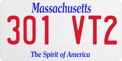 MA license plate 301VT2