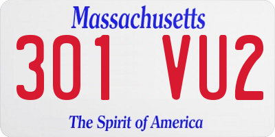 MA license plate 301VU2