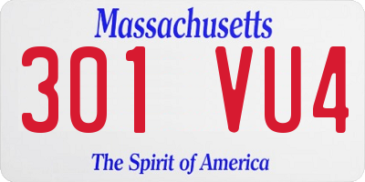 MA license plate 301VU4