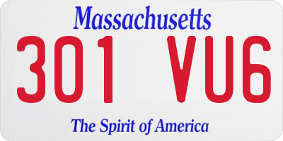 MA license plate 301VU6