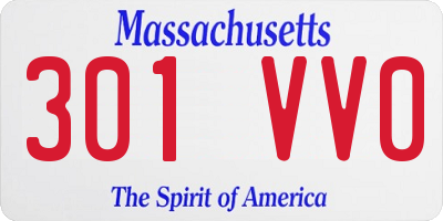 MA license plate 301VV0