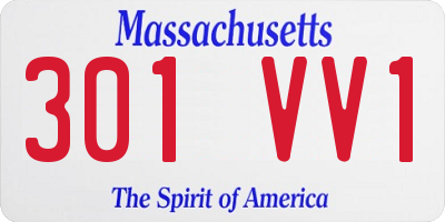MA license plate 301VV1