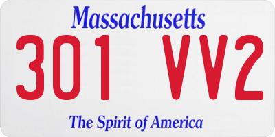 MA license plate 301VV2
