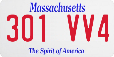MA license plate 301VV4