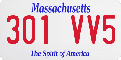 MA license plate 301VV5