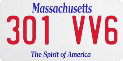 MA license plate 301VV6