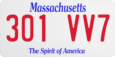 MA license plate 301VV7