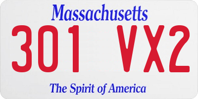 MA license plate 301VX2