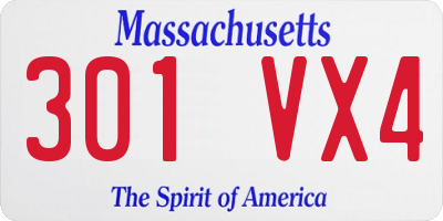 MA license plate 301VX4