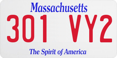 MA license plate 301VY2