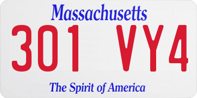 MA license plate 301VY4