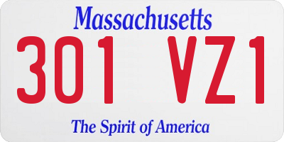 MA license plate 301VZ1