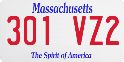 MA license plate 301VZ2