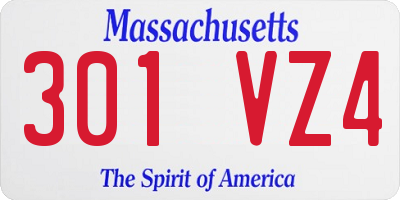 MA license plate 301VZ4