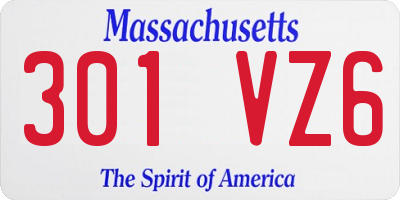 MA license plate 301VZ6