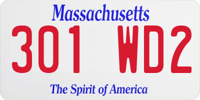 MA license plate 301WD2