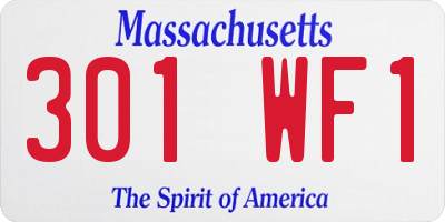 MA license plate 301WF1