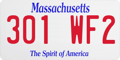 MA license plate 301WF2