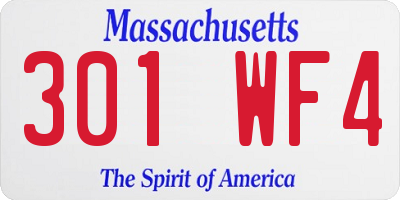 MA license plate 301WF4