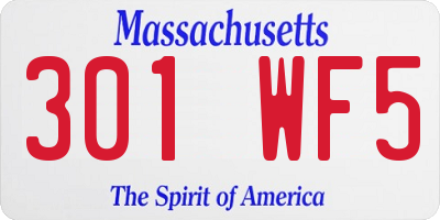 MA license plate 301WF5