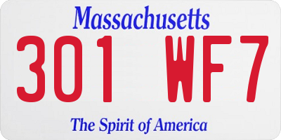 MA license plate 301WF7