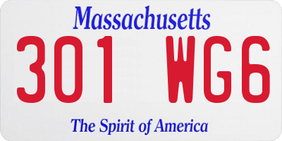 MA license plate 301WG6