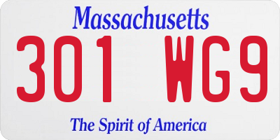MA license plate 301WG9